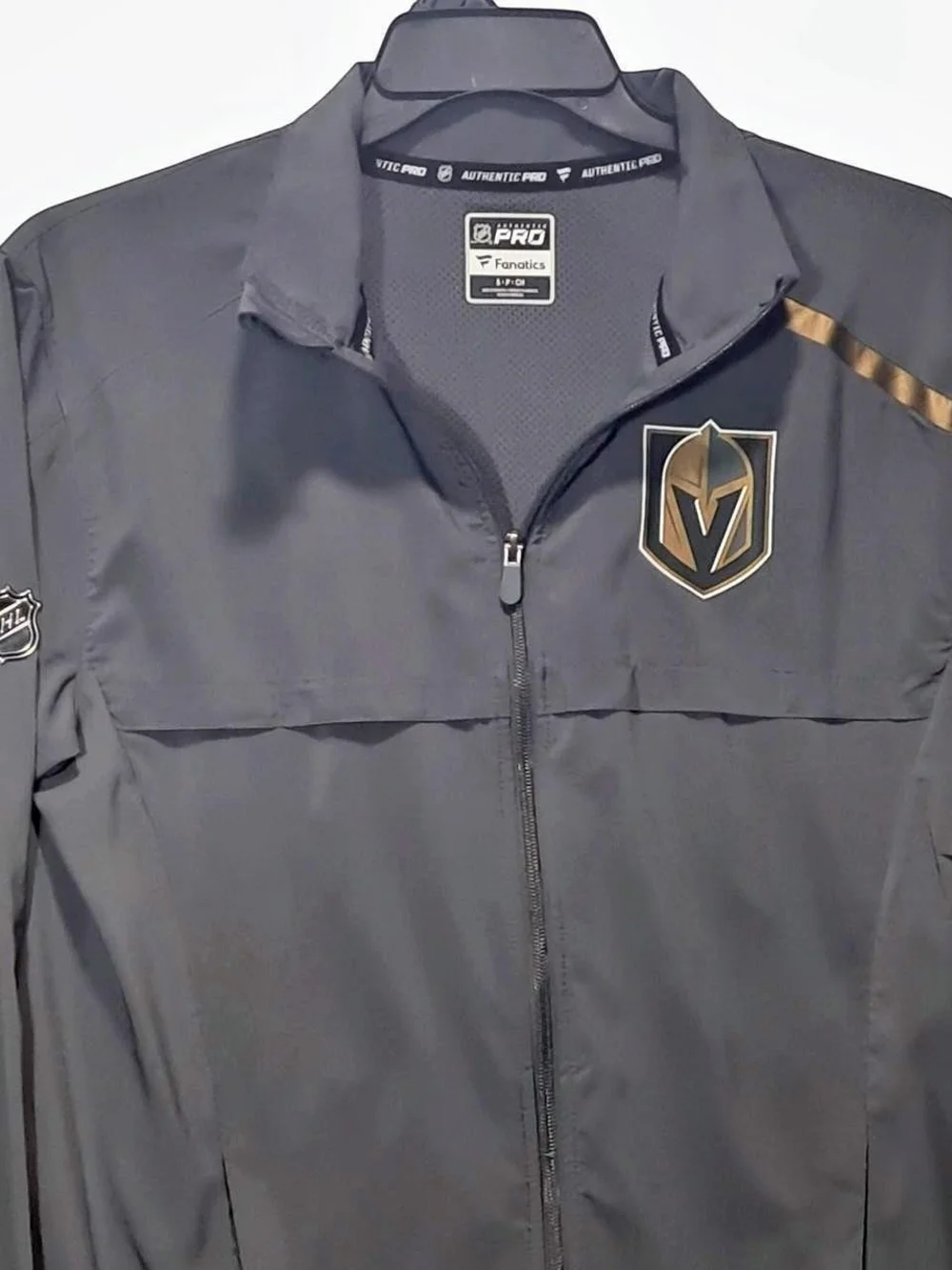 Fanatics Vegas Golden Knights Dark Gray and Gold Windbreaker Jacket